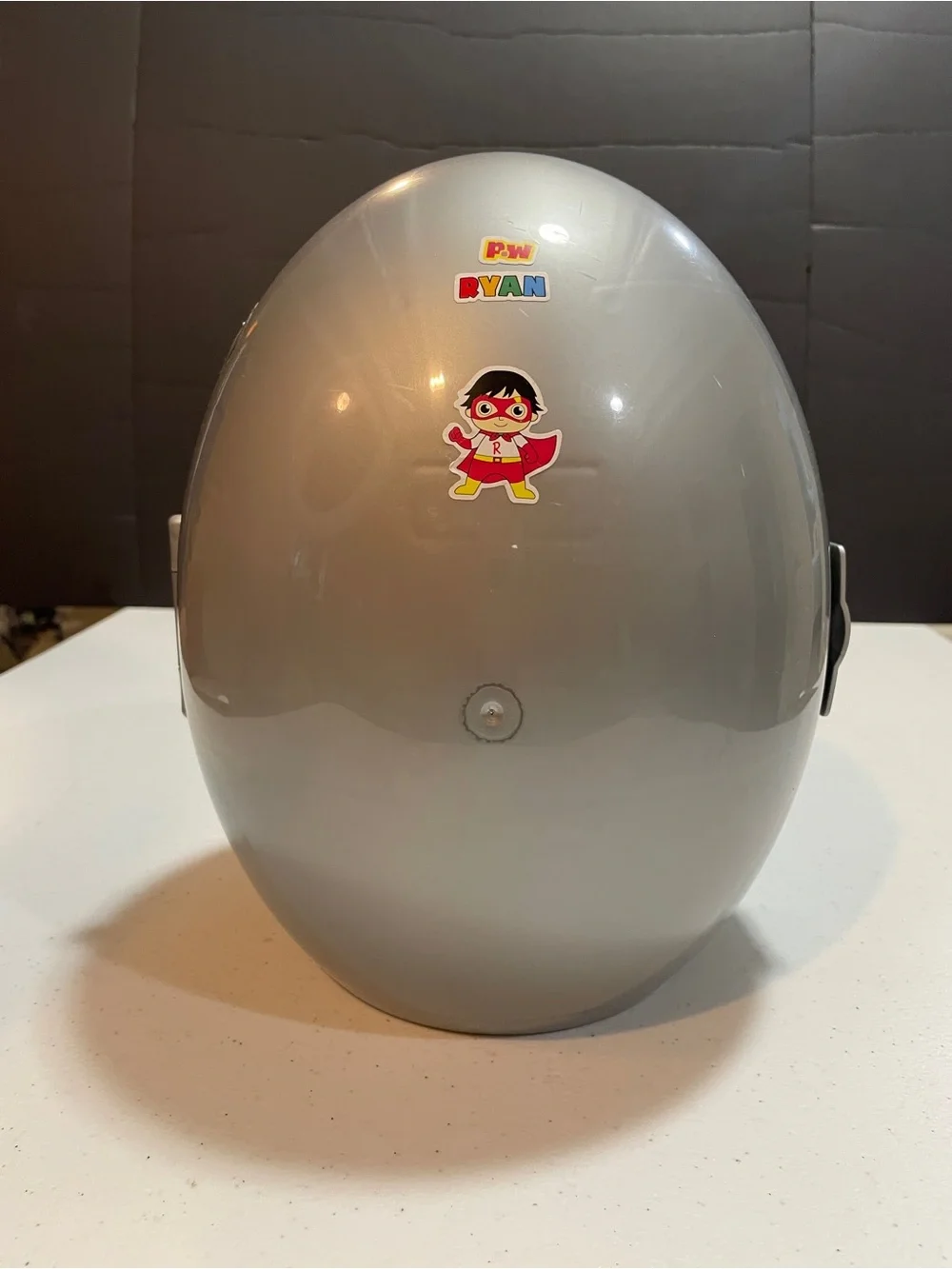 Kids Silver Helmet with Character Sticker